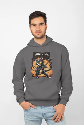Produktbild von D&B Uni Hoodie ZN00013 Meowtallica Anthrazitgrau-Größe 3XL