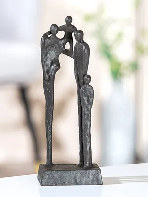 Produktbild von Gilde Skulptur, Happy Family, Familienmotiv, Eisen, braun, VE 2 Höhe: 23.00 cm Breite: 9.00 cm Tiefe: 5.00cm 84275