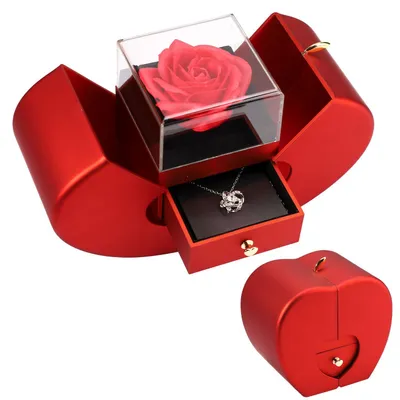 Immagine prodotto di Scatola regalo con fiori conservati e catena – Un regalo romantico per San Valentino