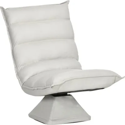 Produktbild von Bodenstuhl Hellgrau Bodensofa 62x70x95 cm Mit Verstellbarer Lehne Drehbar Meditationsstuhl Relaxsessel Fuer Wohnzimmer Buero Stahl