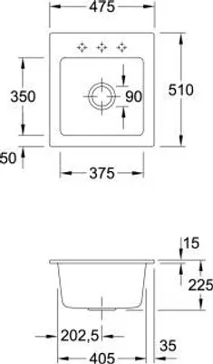 Produktbild von Villeroy & Boch 678100FU Einbauspüle Subway 45 XS 475x510mm