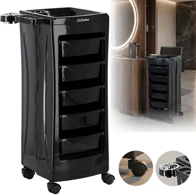 Image de Aide cosmétique coiffeur pour salon, chariot universel sur roulettes.