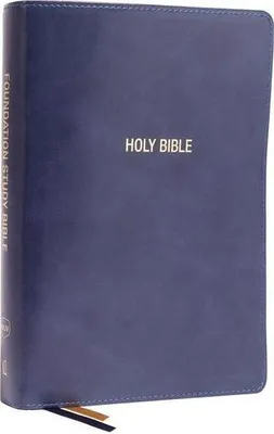 Productafbeelding van NKJV, Foundation Study Bible, Large Print, Leathersoft, Blue, Red Letter, Thumb Indexed, Comfort Print