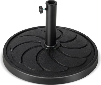 Produktbild von GOPLUS Sonnenschirmständer, Schirmständer für Schirmstöcke 38mm / 48mm, Sonnenschirm Ständer φ 54cm, Sonnenschirm Fuß 18kg, Marktschirmständer aus Harz & Edelstahlrohr, Balkonschirmständer schwarz