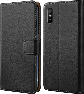 Produktbild von Handy Tasche für Xiaomi Redmi 9A Xiaomi Redmi 9i Xiaomi Redmi 9AT Schutzhülle Bookstyle Etui Klapphülle Wallet Flip Cover Case Schwarz
