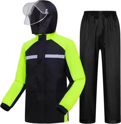 Produktbild von Regenanzug Herren, wasserdicht, Größe L, mit Kapuze, für Fahrrad