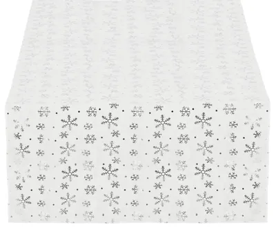 Zdjęcie produktu dla Świąteczny obrus z płatkami śniegu 220 x 140 cm, biały, dekoracje świąteczne