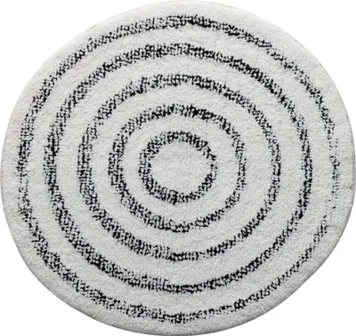 Produktbild von Spirella Badteppich Badematte Duschvorleger Baumwolle Hochflor | flauschig | rutschhemmend | geeignet für Fußbodenheizung | 60 cm Rund | Weiß