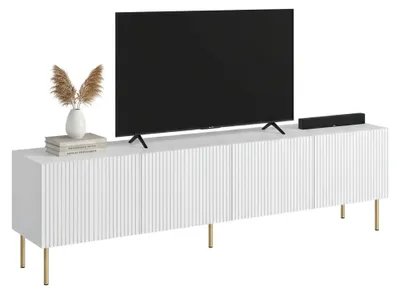 Produktbild von Dmora TV-Schrank Varenna 200x42x52h cm Weiß, 4 Regale, 8 Fächer