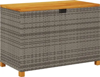 Obrázek produktu pro Zahradní úložný box šedý 110x55x63 cm polyratan akáciové dřevo