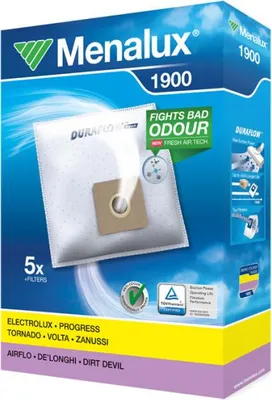 A box of Menalux vacuum cleaner bags.