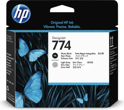 Zdjęcie produktu dla HP Głowica drukująca DesignJet 774 (atrament czarny fotograficzny / jasnoszary), Seria drukarek HP DesignJet Z6810 Production, drukarka HP DesignJet Z6610 Production, Termiczny druk atramentowy, Czarny, Szary, P2W00A, Biznes, Singapur