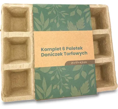 Obrázek produktu pro Sada 6 rašelinových květináčů palet 21 x 17 x 4,5 cm pro sazenice quilting rozložit