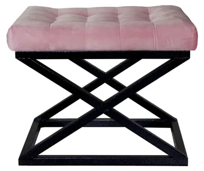 Produktbild von Hanah Home, Capraz - Black, Pink, Sitzpuff, 100 % METALL, Schwarz, 50 x 40 x 42 cm