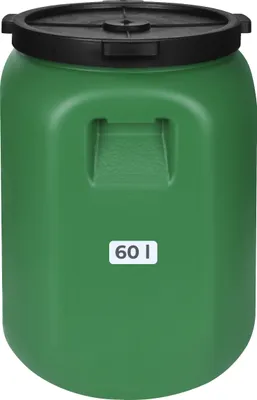 Produktbild von Weithalsfass Futtertonne Fasssilage Regen Fass Gepäcktonne 60 Liter mit Deckel grün