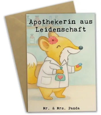 Produktbild von Mr. & Mrs. Panda Glückwunschkarte Apothekerin Leidenschaft Design - Weiß - Geschenk, Spruch, weihnachtskarten, einladungskarten, Klappkarte, hochzeitskarten, osterkarte