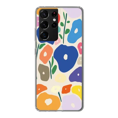 Produktbild von MuchoWow® Handyhülle Schutzhülle Hülle für Samsung Galaxy S21 Ultra Blume - Abstrakt - Blätter Silikon Softcase Handy Hülle - Mobiltelefon