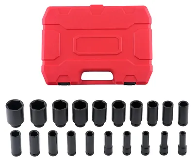 Obrázek produktu pro Sada 20 kusů 1/2" nástrčných klíčů CR-V 10–38 mm pro autoservisy a pneuservisy