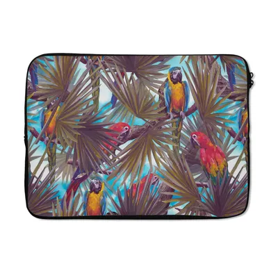 Produktbild von MuchoWow® Laptop Hülle 14 ZollVintage - Papagei - Regenbogen - Dschungel Laptoptasche - Laptoptasche - Stoßsicher - Schutzhaube
