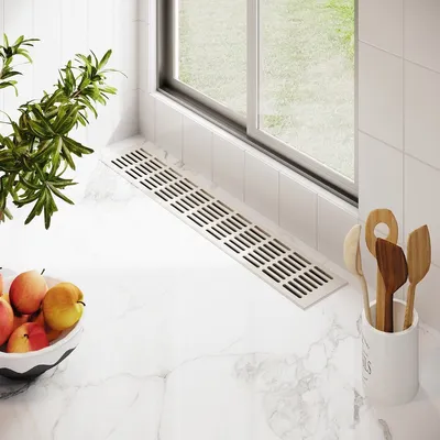 Produktbild von Aluminium Lüftungsgitter 100mm x 500mm Stegblech Lüftung Heizungsdeckel Weiß RAL 9010