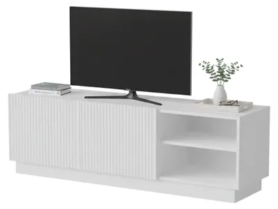 Produktbild von Dmora Fernsehschrank 150x40x48h cm Weiß, 3 Regale, 6 Fächer