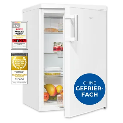 Produktbild von Exquisit Vollraumkühlschrank KS516-V-H-010E weiss | 133 l Nutzinhalt | Glasablagen verstellbar | LED-Licht | Gemüseschublade