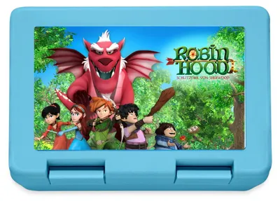 Produktbild von Spreadshirt Robin Hood Schlitzohr Von Sherwood Gruppenbild Brotdose Lunchbox, One size, Saphirblau