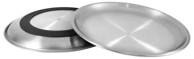 Image de Deux gamelles pour chat en acier inoxydable, de 17 cm de diamètre, plates et antidérapantes