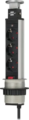 Produktbild von Brennenstuhl Tower Power Tischsteckdosenleiste 3-fach 2m H05VV-F 3G1,5, 1396200003