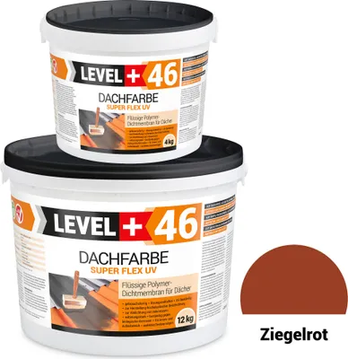 Produktbild von Dachfarbe elastische Sockelfarbe Dachlack UV-beständig Super Flex 16Kg Ziegelrot LEVEL+ RM46