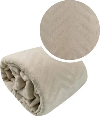 Zdjęcie produktu dla Miękki koc COSTA 150x200 cm beżowy Kontrast