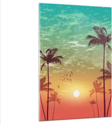 Produktbild von Bilder auf glas - Einteilig - Horizont Küste Kokosnuss Himmel - 80x120cm - Glasbilder - Wandbilder - Bilder - Wanddekoration aus Glas - Glas Bilder - Wandbild auf Glas - GPA80x120-3121