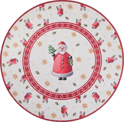 Produktbild von Villeroy & Boch Toy's Delight Limited Edition Design Teppich Rund Santa Claus Creme Rot