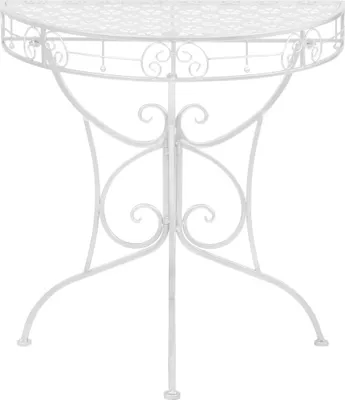 Produktbild von vidaXL Beistelltisch Vintage-Stil Halbrund Metall 72x36x74 cm Silber