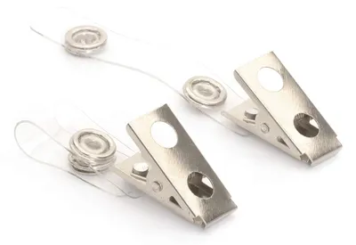 Produktbild von 50 Krokodilklemmen, Riemenclips, Ausweisclips, Kartenclips, Metallkettenverschlüsse für Ausweishalter, Ausweishalterriemen 85 x 13 mm