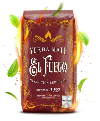 Produktbild von El Fuego - Mate Tee Elaborada 1kg - Starker Wachmacher, Barbacuá Rauchgetrocknet Staubig - Intensive Paraguay Yerba Mate - 100% Natürliche Energie