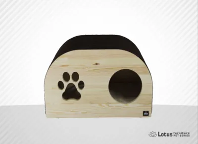 Produktbild von Katzenhaus, Katzenhütte, Katzenhöhle, Katzenschlafpl atz, Holz-Katzenhaus, Schwarz