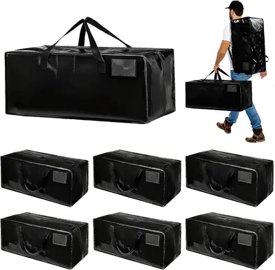 Produktbild von Umzugstaschen 90 l, wasserdicht, 6er Set, mit Rucksackriemen, für Kleidung