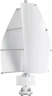 Produktbild von Windturbine - Vertikalachse Windgenerator - 1 kW - 12 V - Mit Laderegler - Montageset - Weiß