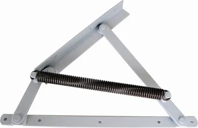 Produktbild von Springaufbeschlag Bett Hochstellstütze | Klappenbeschlag Anschraubteil 255 mm | ohne Feder-Beschlag links & rechts, Stahl silber