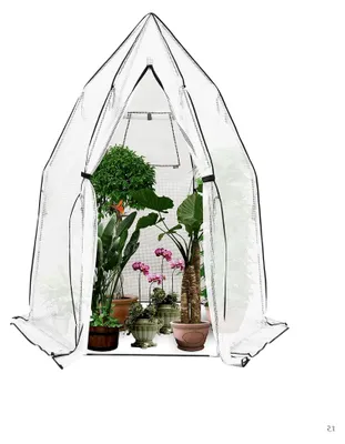 Produktbild von Foliengewächshaus – Pflanzenzelt für Balkon und Garten – Winterschutz und Frostschutz für Kübelpflanzen – mit Reißverschluss und Fenster – Überwinterungszelt für Tomaten und Blumen