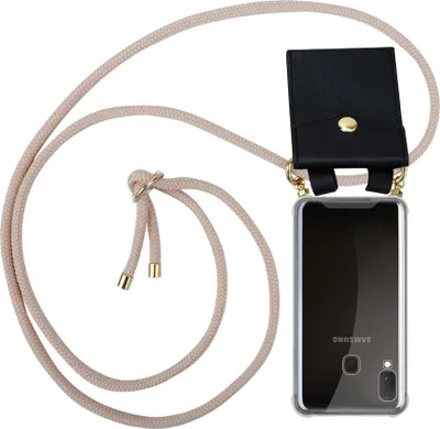 Image de Cadorabo Housse pour Samsung Galaxy A10e / A20e Housse de protection en rose Chaîne de téléphone portable Cordon de silicone Etui amovible