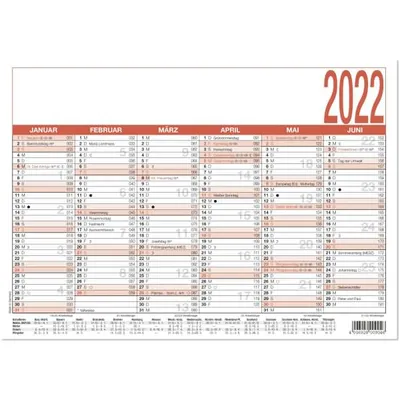 Produktbild von ZETTLER 609848 Tafelkalender - A5 quer, 6 Monate / 1 Seite, Karton