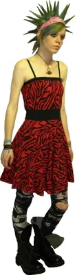 Produktbild von Trägerloses Zebra Kleid im 50er-Jahre-Look, sehr dehnbar, aus Baumwolle