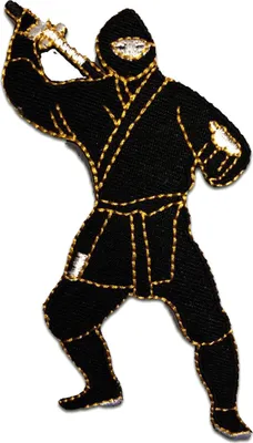 Produktbild von Ninja Kämpfer Comic - Aufnäher, Bügelbild, Aufbügler, Applikationen, Patches, Flicken, Zum Aufbügeln, Größe: 5,2 x 10,3 cm