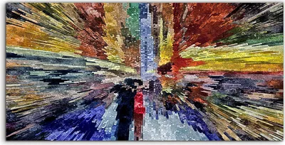 Produktbild von Coloray - Glasbild - 100x50 cm - Wandbild - Glasbilder - abstrakte psychedelische Aquarell