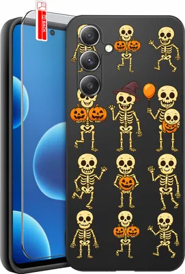 Zdjęcie produktu dla ETUI do Samsung S25 CZASZKA SKUUT SZKIELET HALLOWEEN PUNK WZORY + SZKŁO 9H