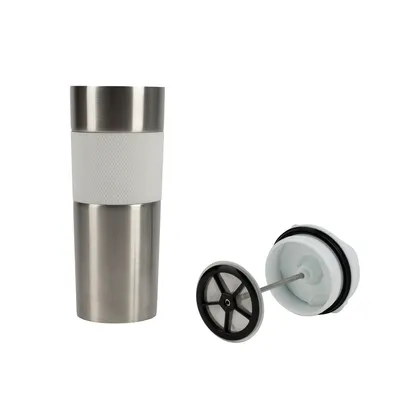 Zdjęcie produktu dla Kubek ze stali nierdzewnej Bergner Coffe & Tea Lovers 460 ml