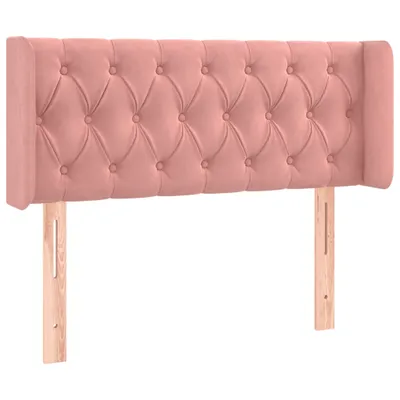 Image de vidaXL Tête de lit avec oreilles rose 93x16x78/88 cm velours