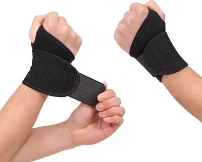 Produktbild von Abnii Handgelenk Bandagen 1Paar Atmungsaktive Verstellbare, für Herren und Damen Arthritis, Sehnenentzündung Verstauchungen, Sporttrainingsschutz, Fitness, Schwarze Handgelenkstütze Handgelenkbandage